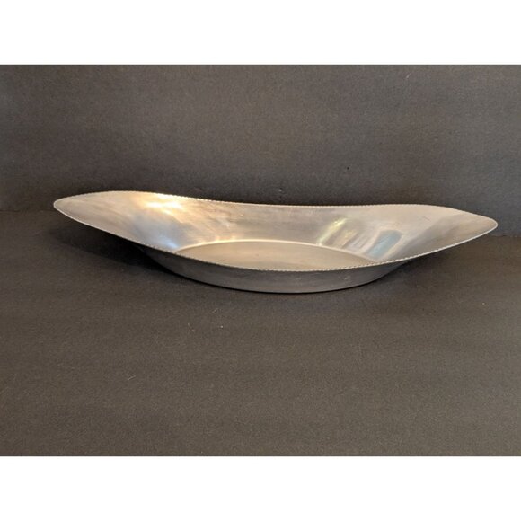 Vintage M.A Spain Aluminum Decorative Oval Serving Tray 16" Long - Picture 1 of 8
